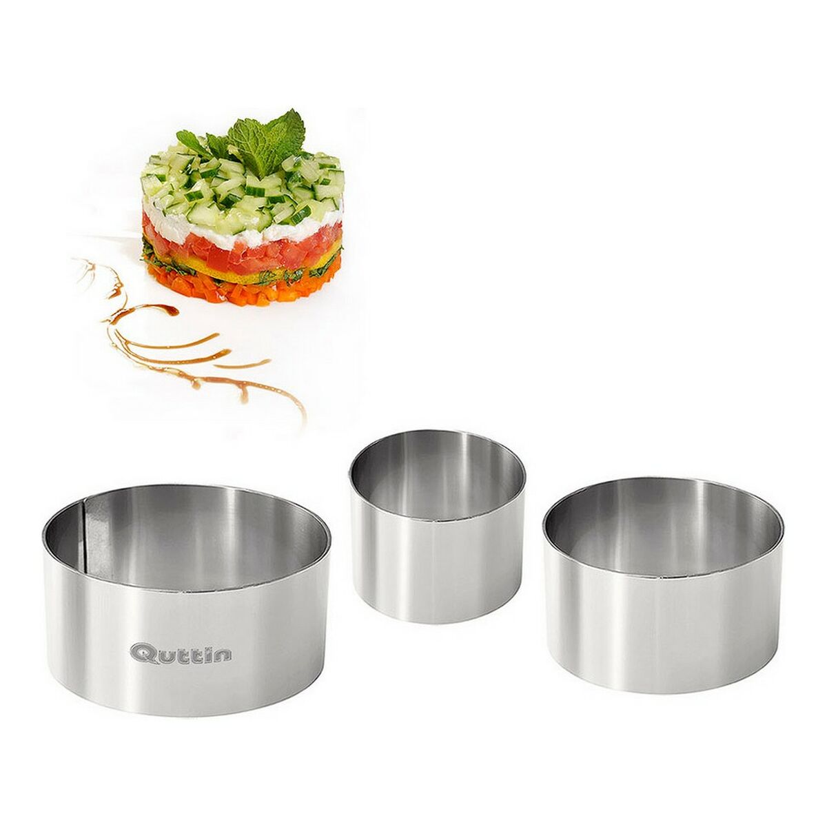 Former Quttin Rund Silvrig Rostfritt stål (3 pcs) - 4