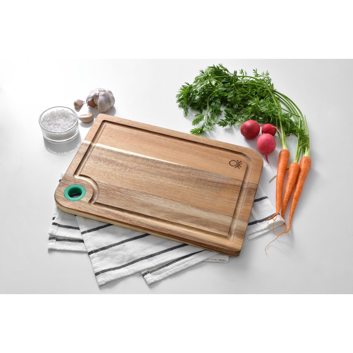 Skärbräda Benetton Rainbow Grön Akaciaträ (33 x 23 x 1,5 cm) - 2