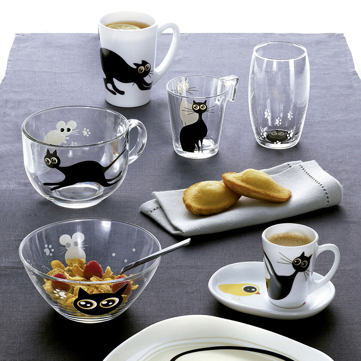 Koppar Luminarc Mistigri Stor Transparent Katt Glas 500 ml - 2