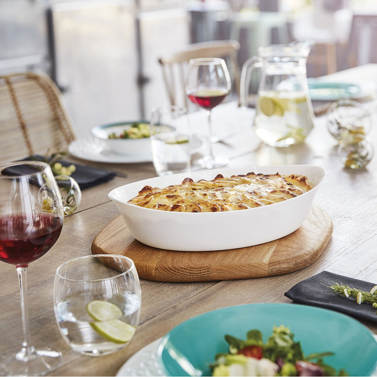 Servingsfat Luminarc Smart Cuisine Avlång Vit Glas 6 antal 38 x 22 cm - 2