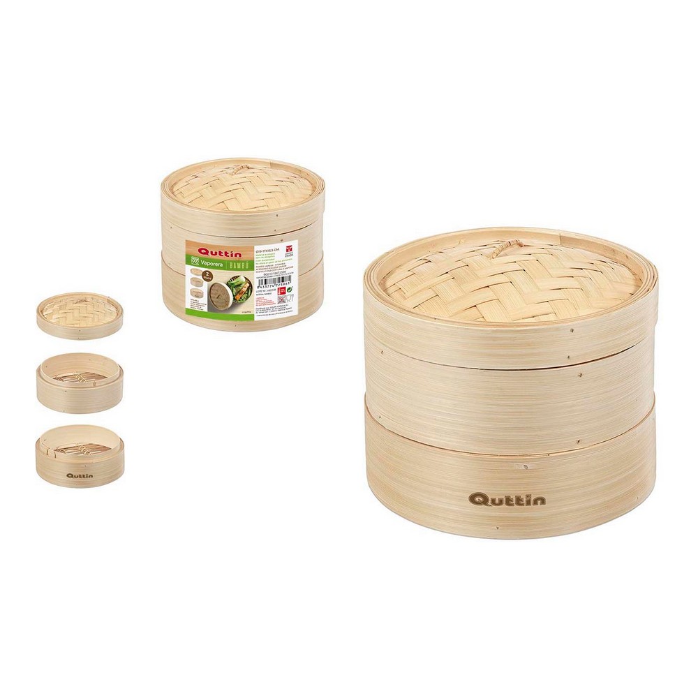 Ångkokare Quttin Bambu 2 nivåer (19-17 x 15.5 cm)