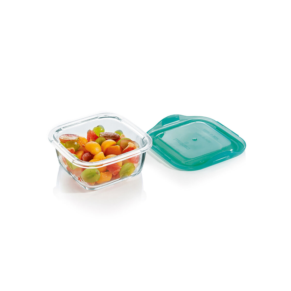 Fyrkantig matlåda med lock Luminarc Keep'n Lagon 10 x 5,4 cm Turkos 380 ml Dvobarvna Glas (6 antal) - 2