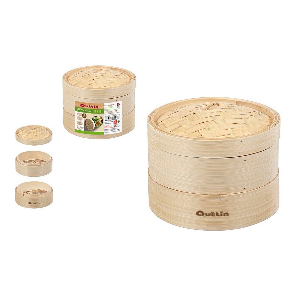 Ångkokare Quttin Bambu 2 nivåer (23-21 x 15.5 cm)