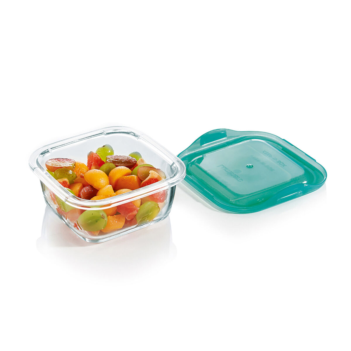 Fyrkantig matlåda med lock Luminarc Keep'n Lagon 760 ml 13 x 6 cm Turkos Glas (6 antal) - 2