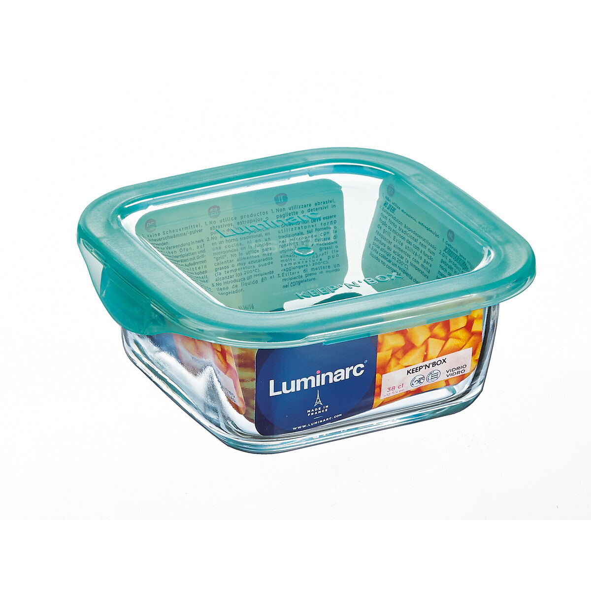 Fyrkantig matlåda med lock Luminarc Keep'n Lagon 15,6 x 6,6 cm Turkos 1,22 L Glas (6 antal) - 3