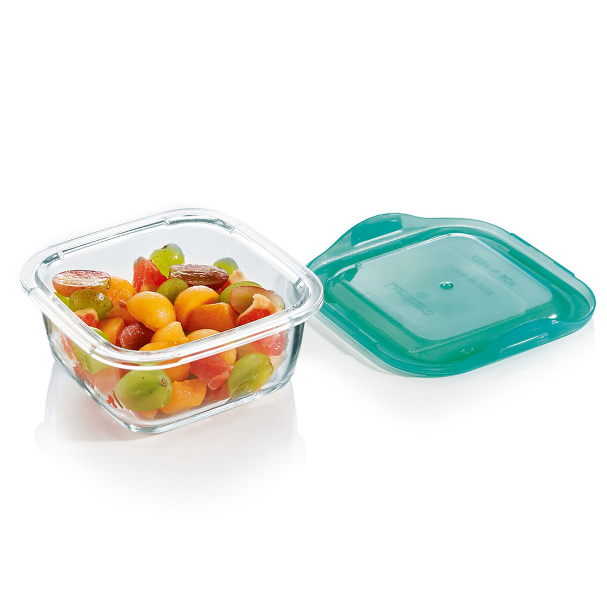 Fyrkantig matlåda med lock Luminarc Keep'n Lagon 15,6 x 6,6 cm Turkos 1,22 L Glas (6 antal) - 2