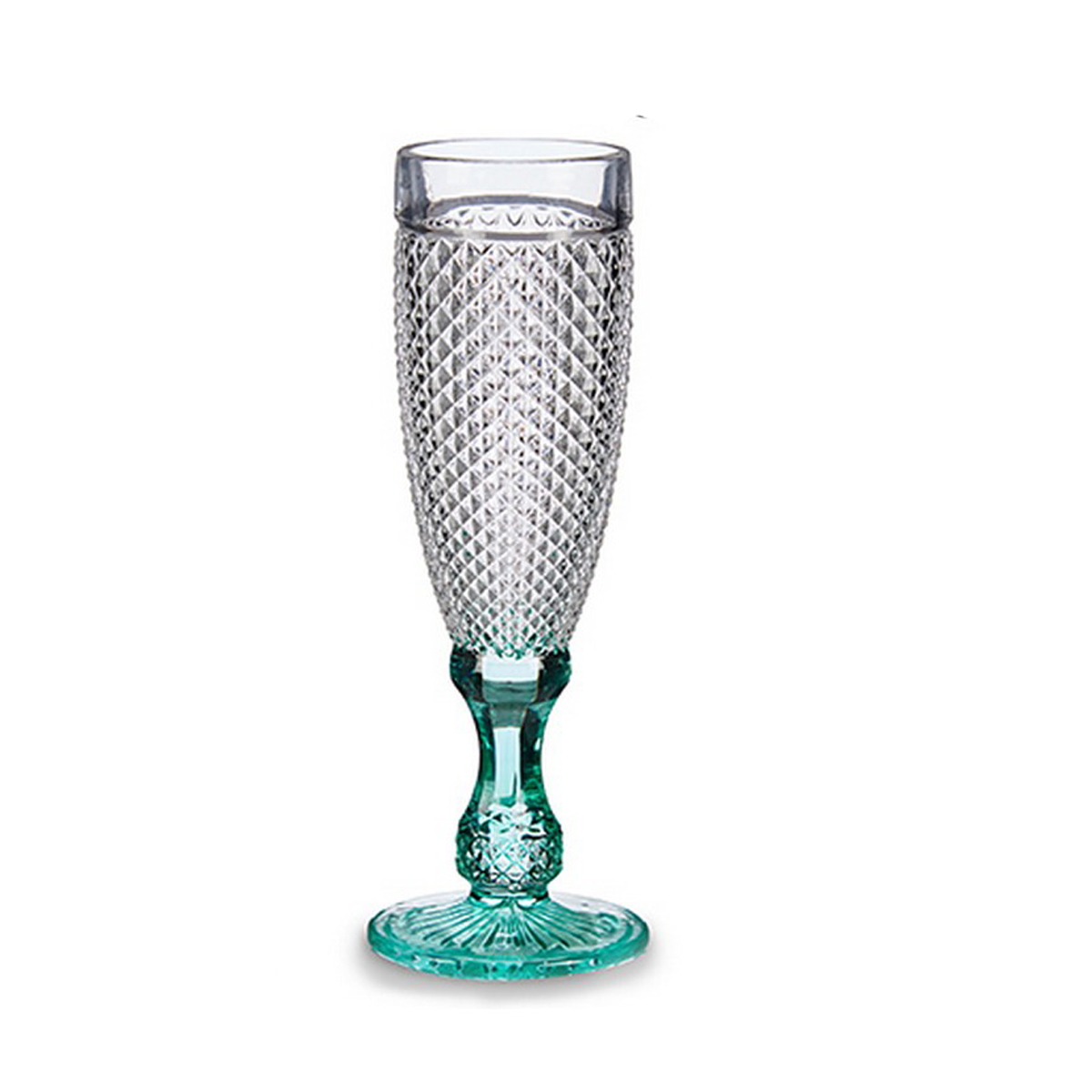 Champagneglas Diamant Transparent Turkos Glas 185 ml - 3