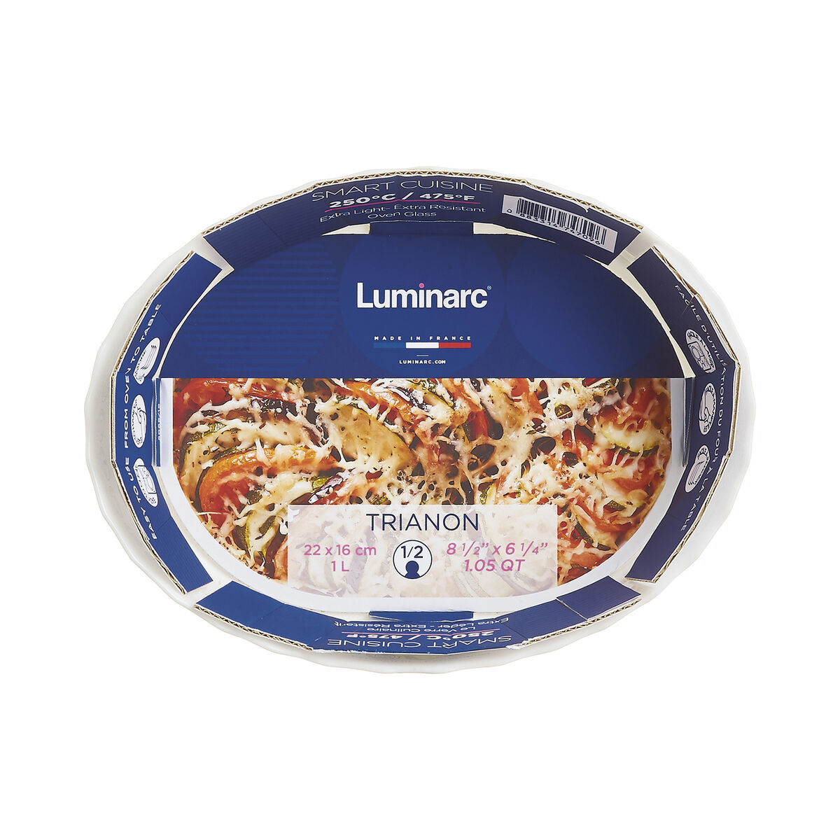 Servingsfat Luminarc Trianon Avlång Vit Glas (22 x 16 cm) (8 antal) - 3
