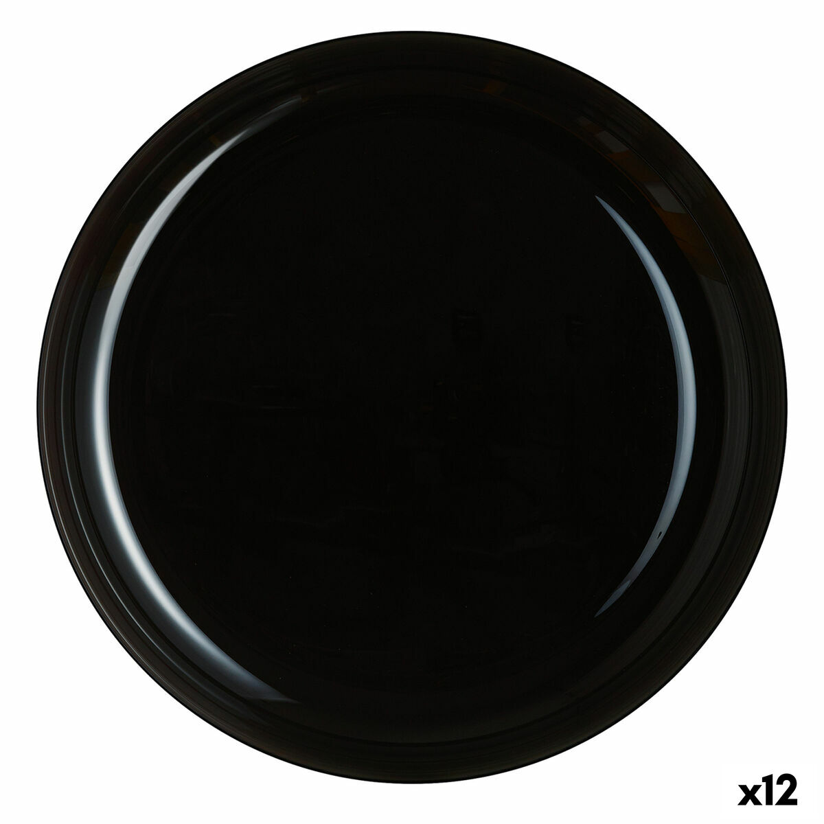 Tallriksunderlägg Luminarc Friends Time Svart Glas (Ø 29 cm) (12 antal)