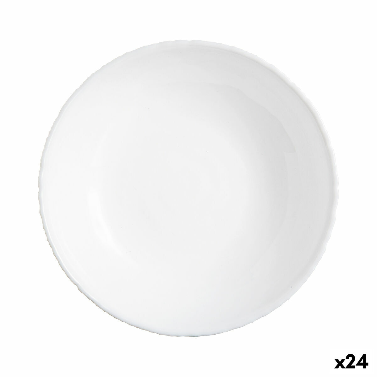 Djup tallrik Luminarc Ammonite Vit Glas (Ø 21 cm) (24 antal)