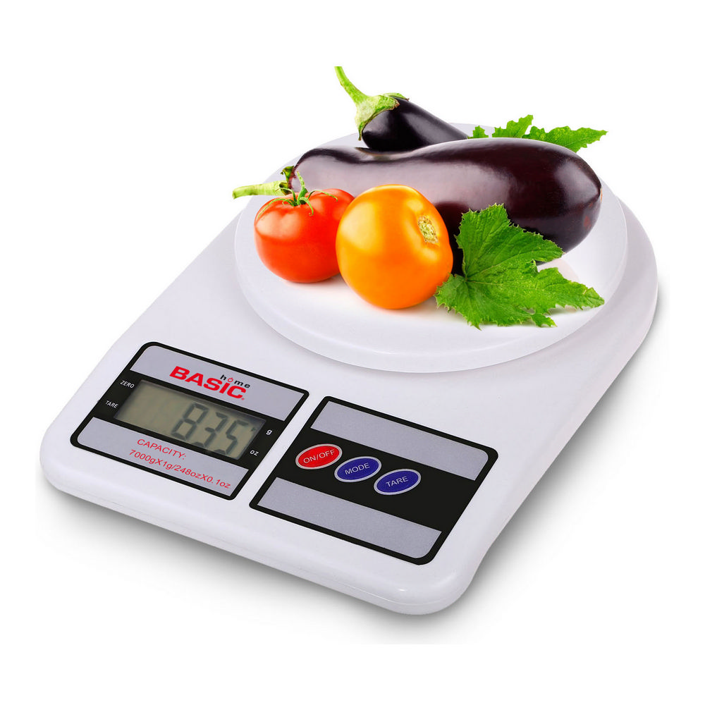 Köksvåg Basic Home Digital LCD 7 kg Vit (23 x 16 x 3,6 cm) - 2