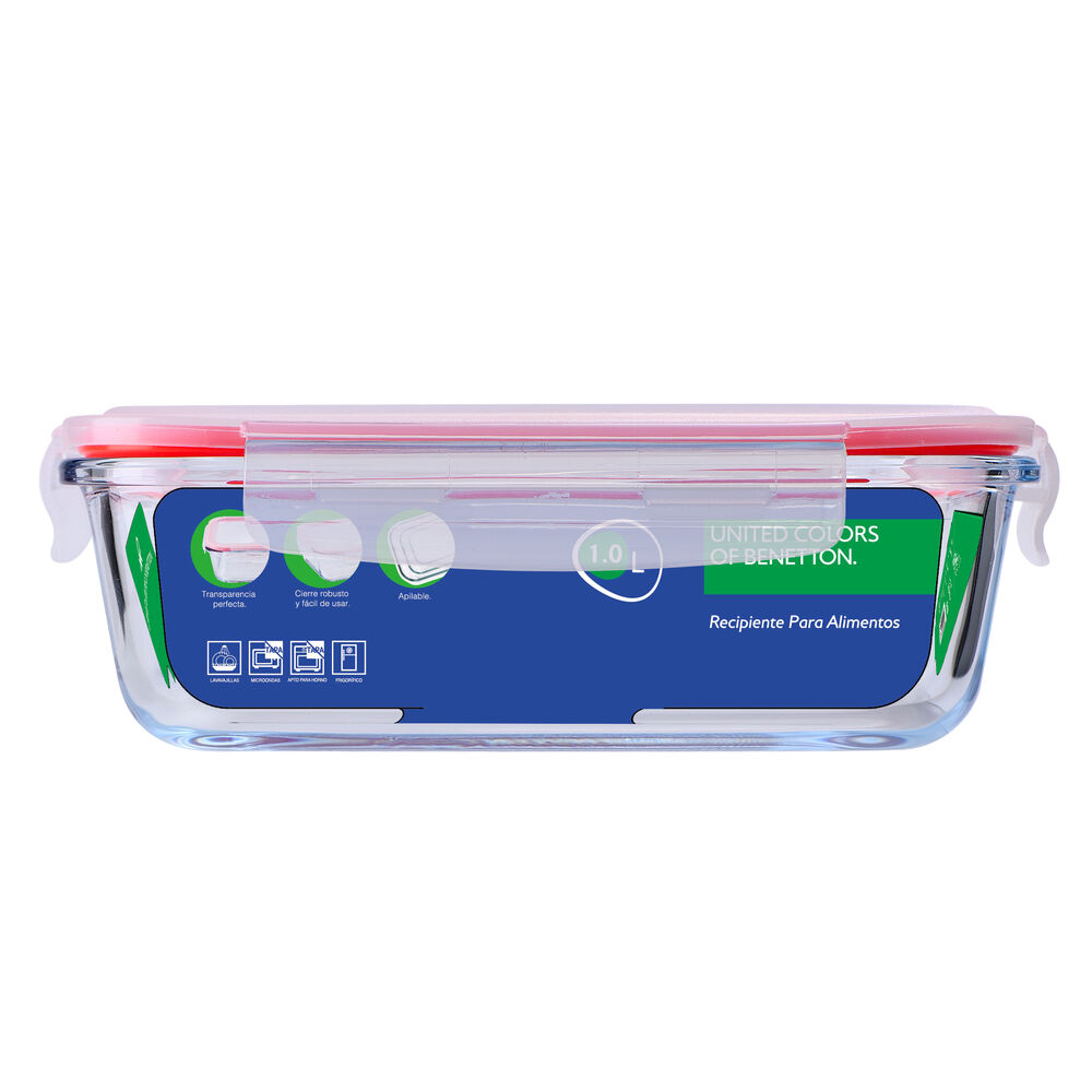 Hermetisk matlåda Benetton BE083 100 ml Röd Vit Borosilikatglas - 7