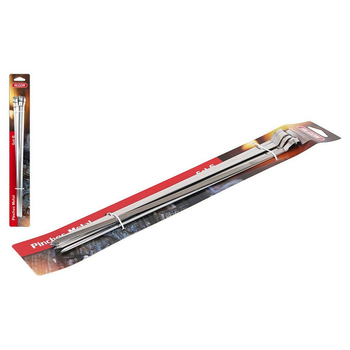 Set med grillspett för barbecue Algon Metall (33 cm x 6 mm)