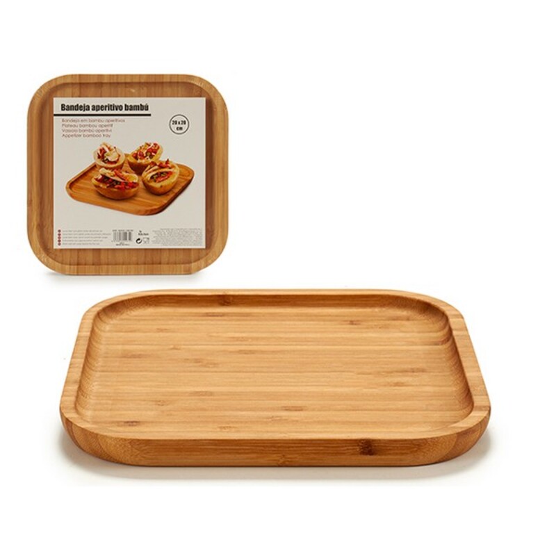 Snacksbricka Brun Bambu 20 x 1,5 x 20 cm