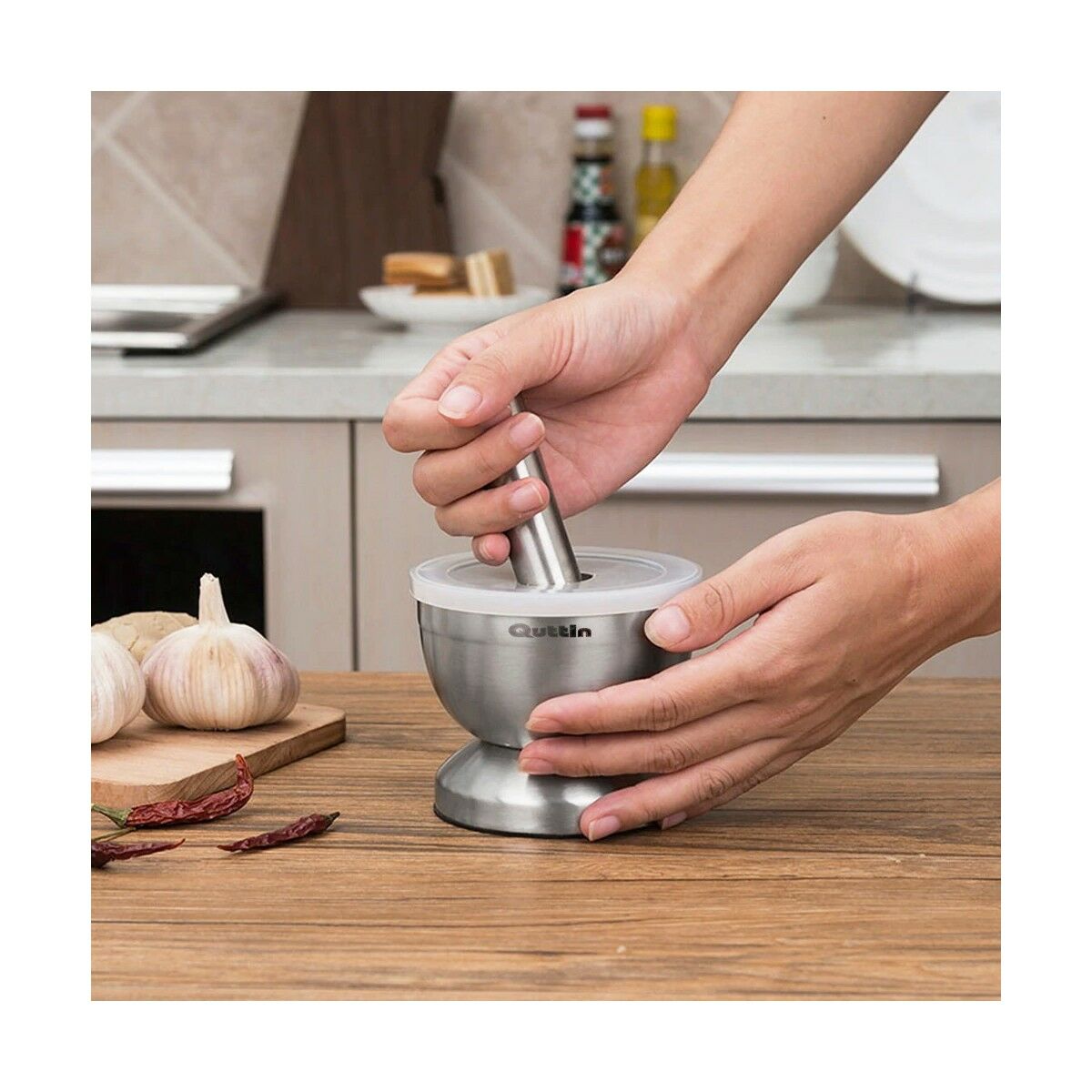Mortel Quttin Rostfritt stål Slirsäker (9,8 x 8,2 cm) - 3