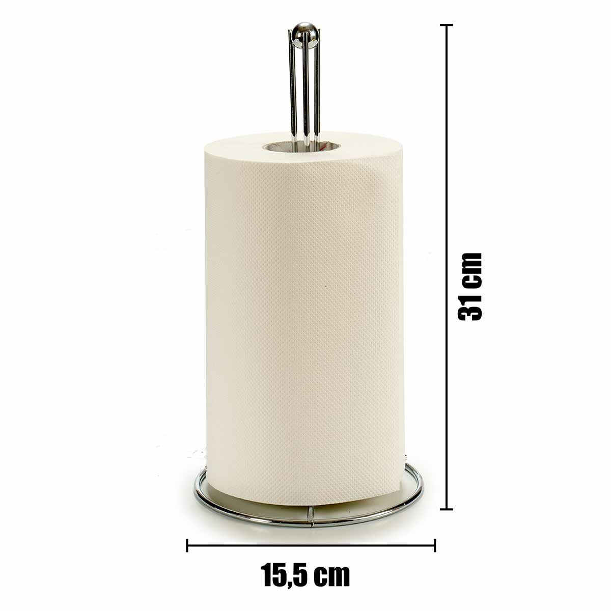 Hushållspappershållare Silvrig Metall 15,5 x 31 x 15,5 cm (31 x 15,5 cm) - 6