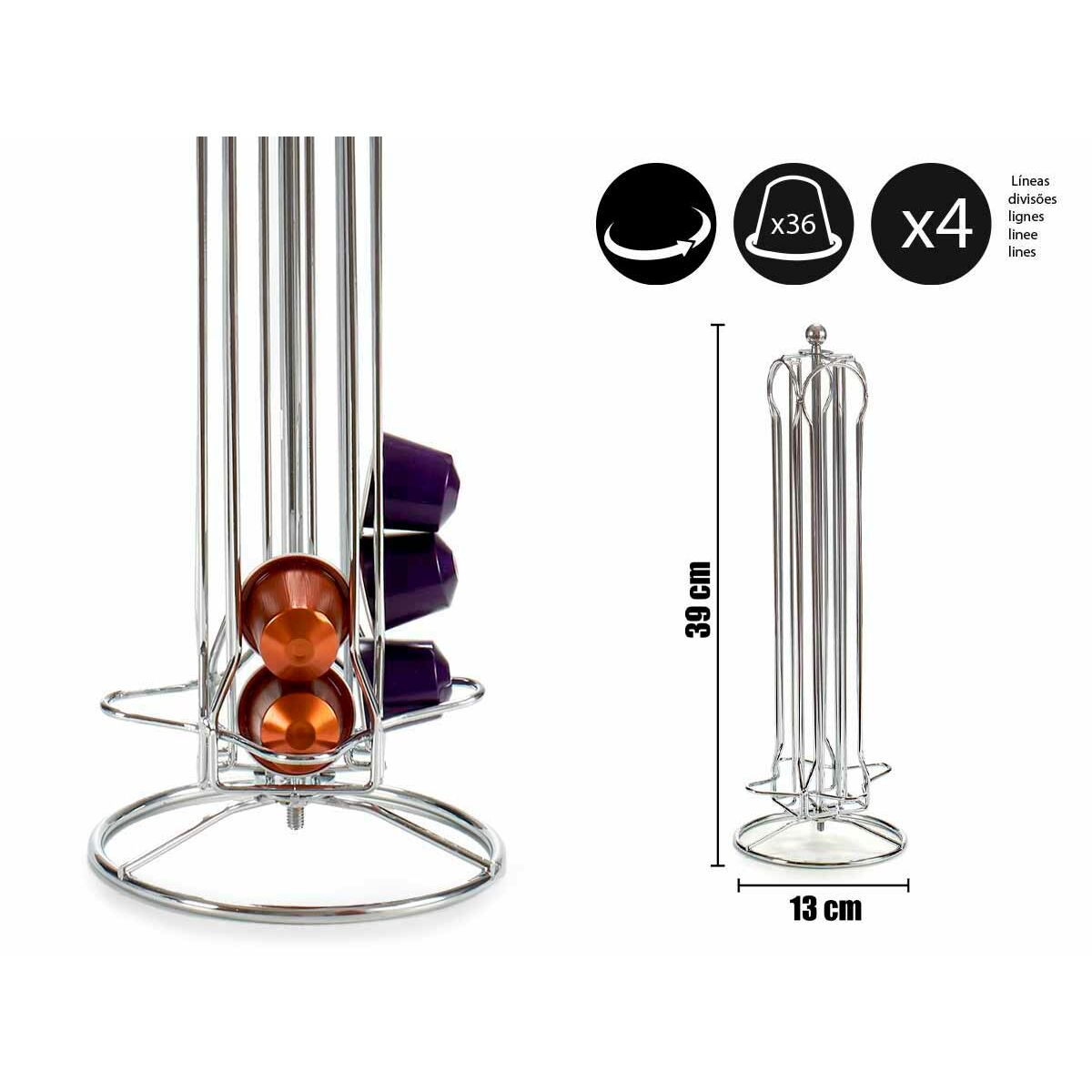 Ställ för 36 kaffekapslar Nespresso Roterbar - 4