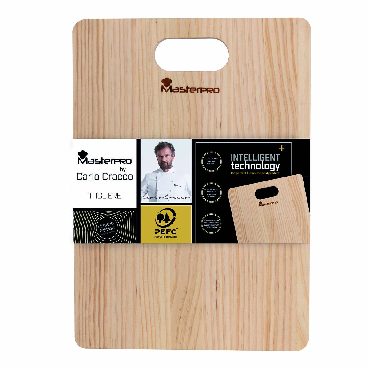 Skärbräda Masterpro Naturell 35 x 25 x 3 cm furuträ 35 cm - 4