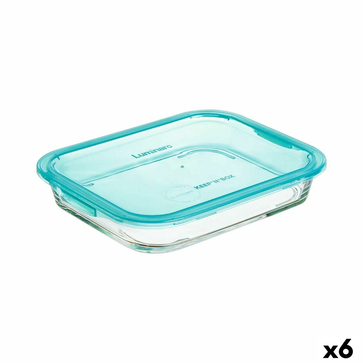Hermetisk matlåda Luminarc Keep'n Lagon Turkos 1,5 L Glas (6 antal)