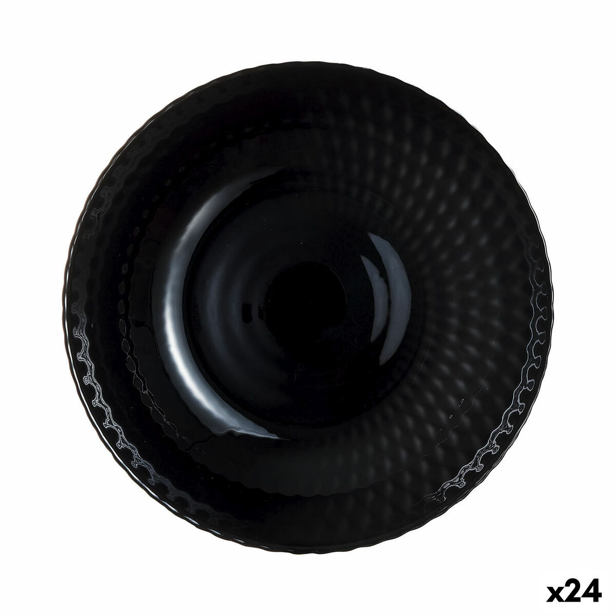 Djup tallrik Luminarc Pampille Noir Svart Glas 20 cm (24 antal)