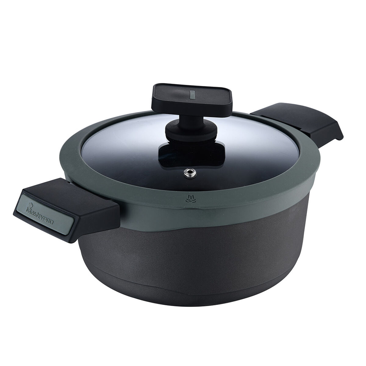 Kastrull med lock Masterpro Svart Aluminium Ø 28 cm