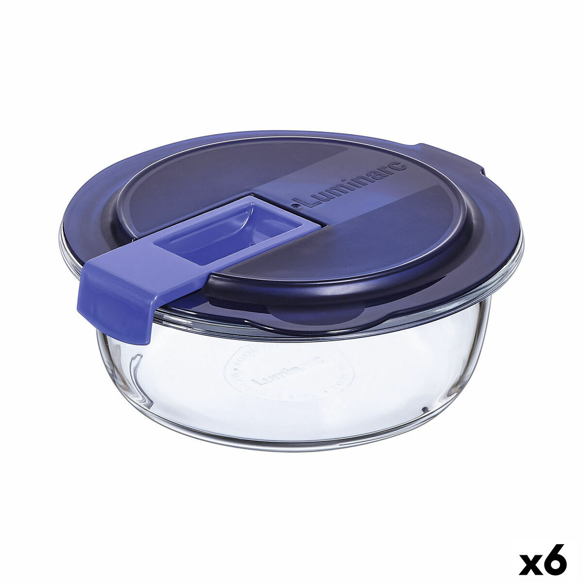 Hermetisk matlåda Luminarc Easy Box Blå Glas (6 antal) (670 ml)