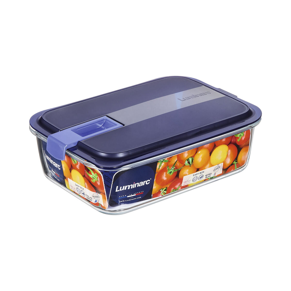 Hermetisk matlåda Luminarc Easy Box Blå Glas (6 antal) (1,97 l) - 3