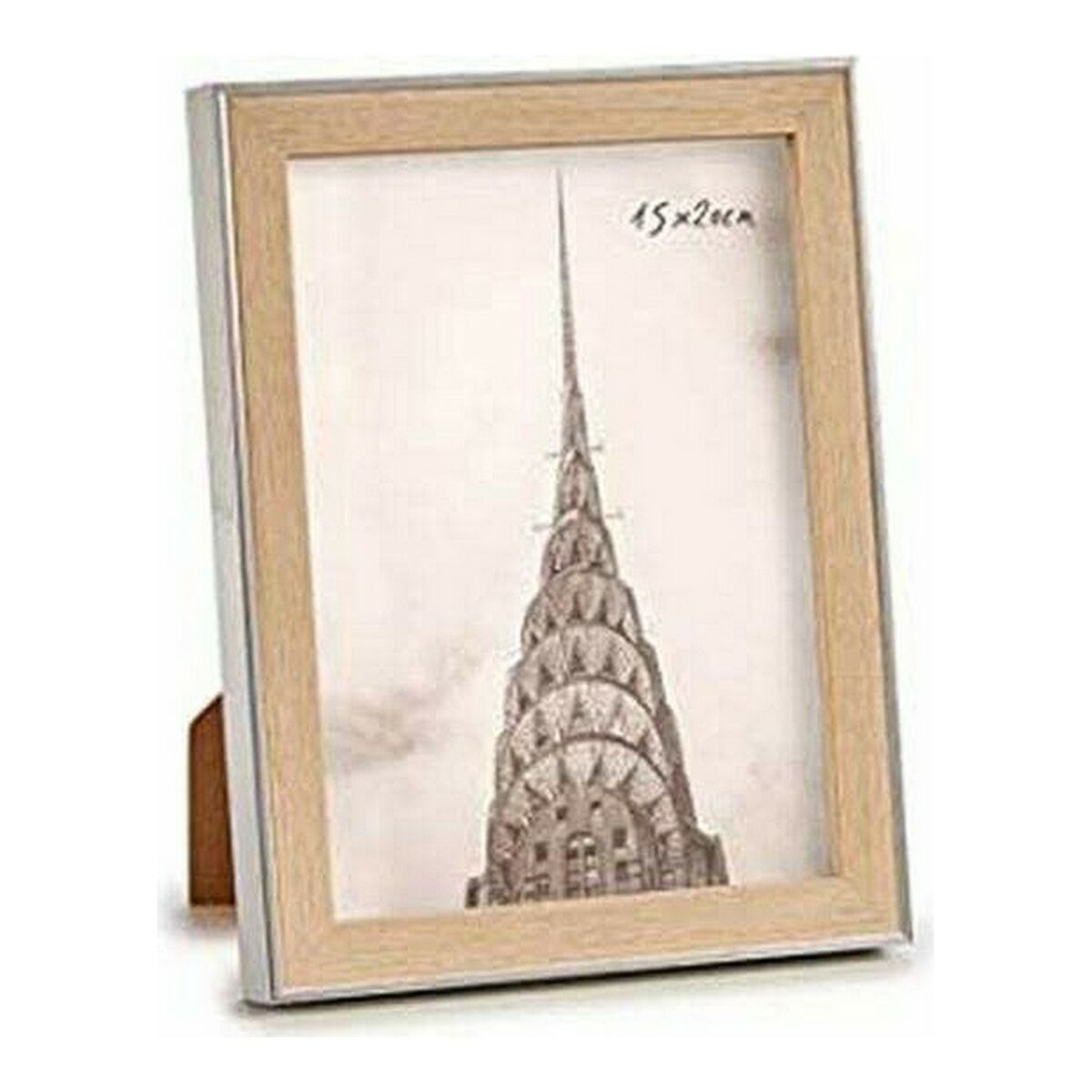 Fotoramar 78429 Silvrig 17,5 x 2 x 22,5 cm 17,7 x 22,5 x 2 cm Brun Plast Glas (15 x 20 cm) - 2