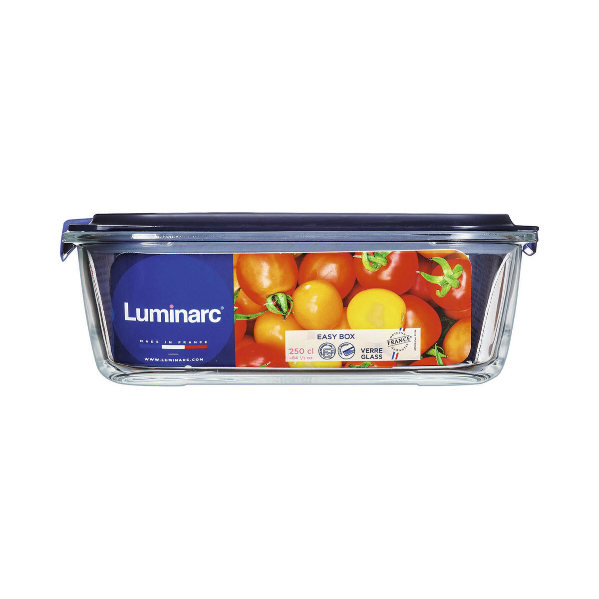 Hermetisk matlåda Luminarc Easy Box Blå 2,5 L Glas (6 antal) - 2