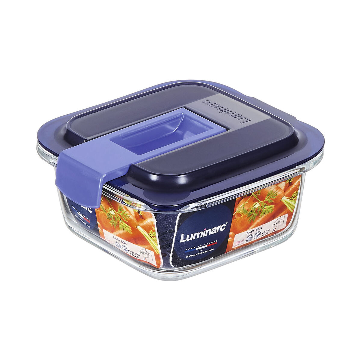 Hermetisk matlåda Luminarc Easy Box Blå Glas (380 ml) (6 antal) - 2