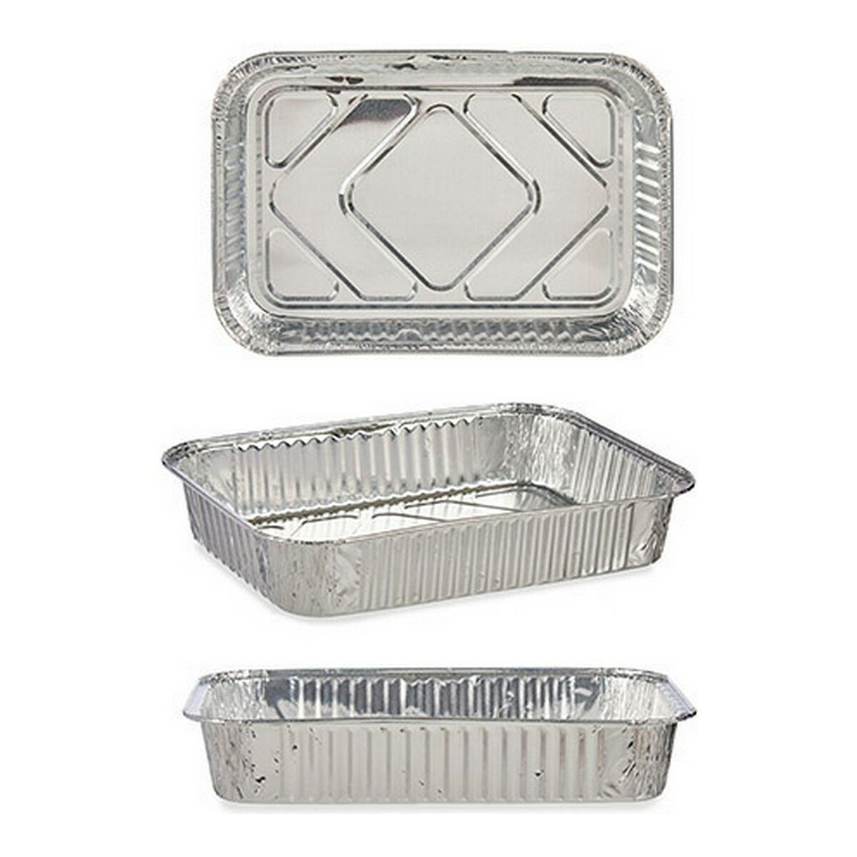 Uppsättning med Brickor Silvrig Aluminium (20,5 x 5 x 31,3 cm) - 5