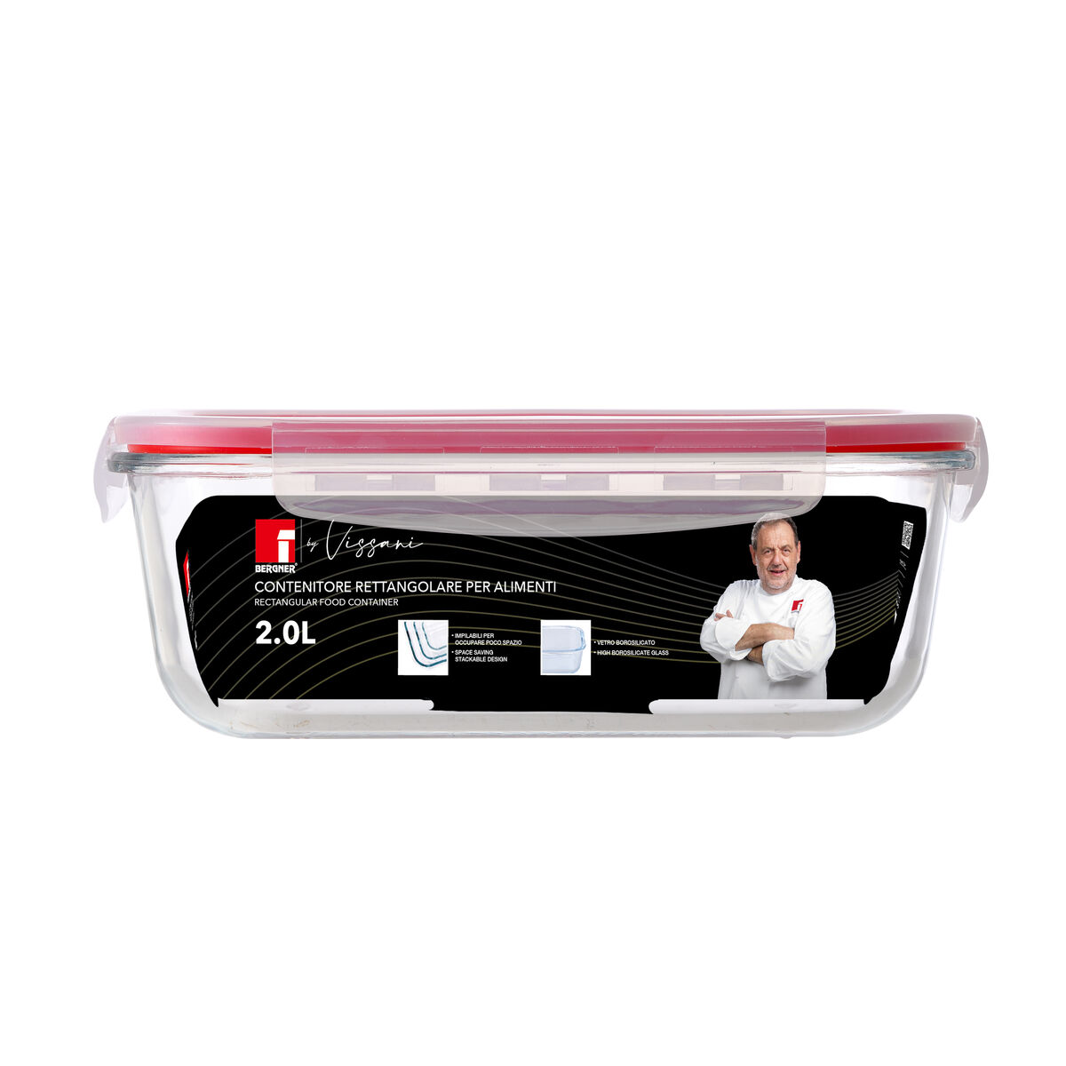 Lunchlåda Bergner VISSANI  Röd 2 L