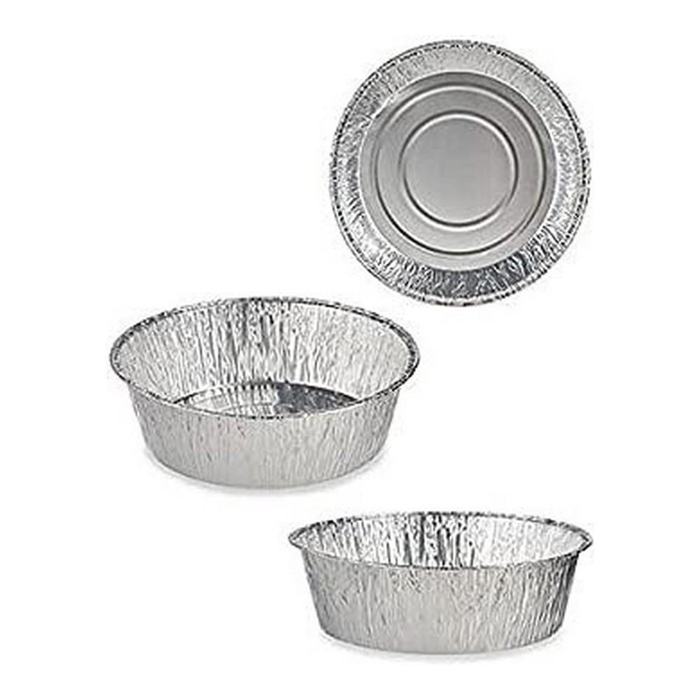 Uppsättning med Brickor Silvrig Aluminium 25 x 8 x 25 cm (Ø 20 x 7 cm) - 3