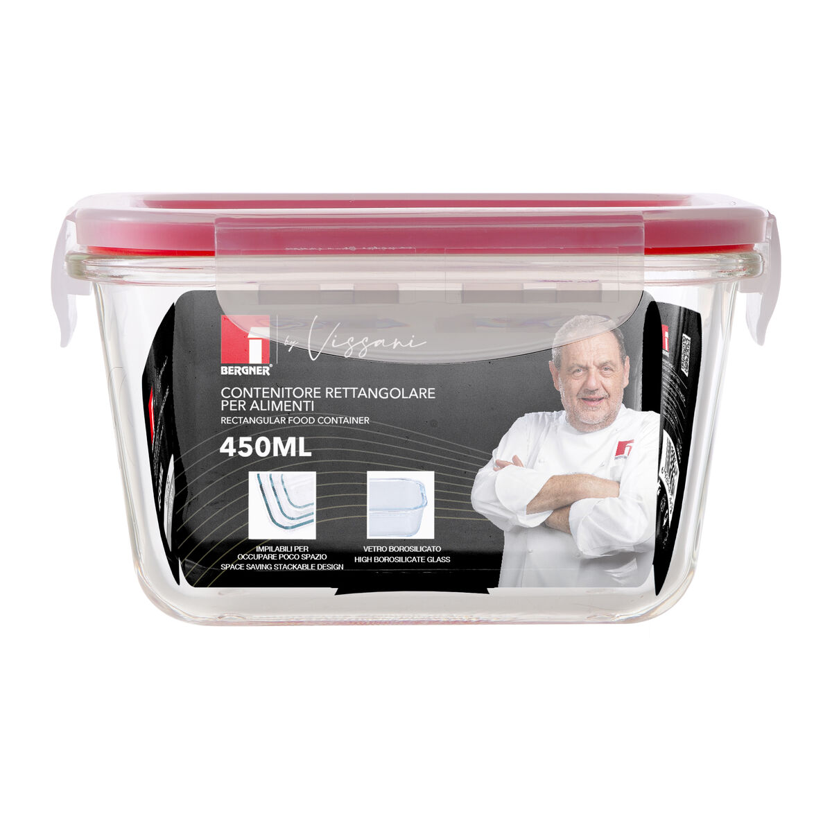 Lunchlåda Bergner VISSANI  Röd 450 ml - 2