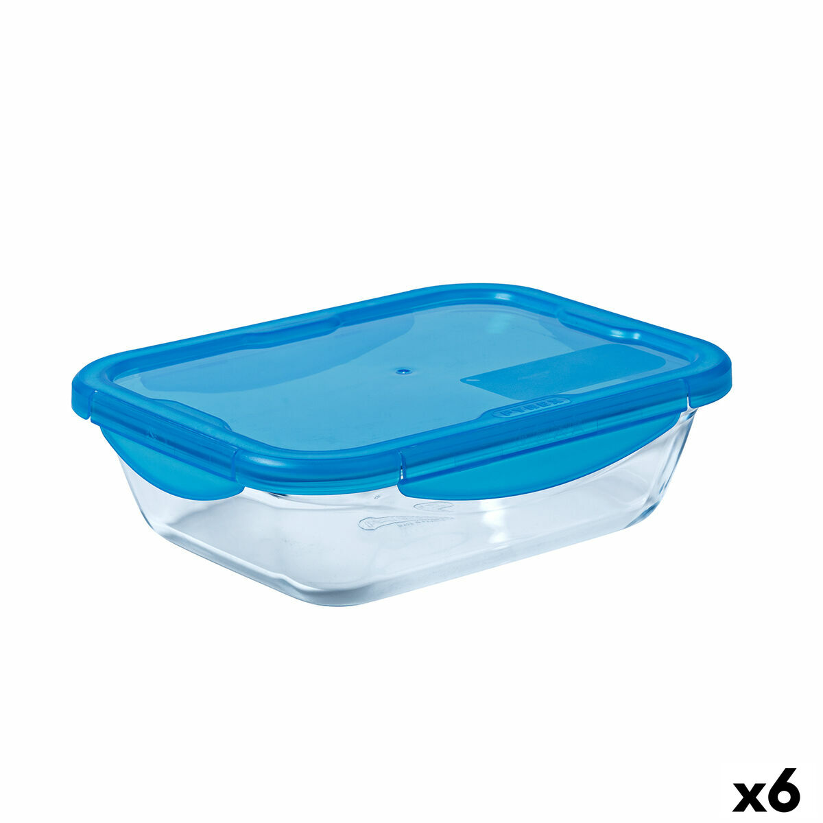 Hermetisk matlåda Pyrex Cook & Go Blå Glas (800 ml) (6 antal)