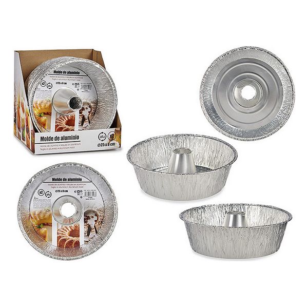 Set med Formar för Bakverk Silvrig Aluminium (2 uds)