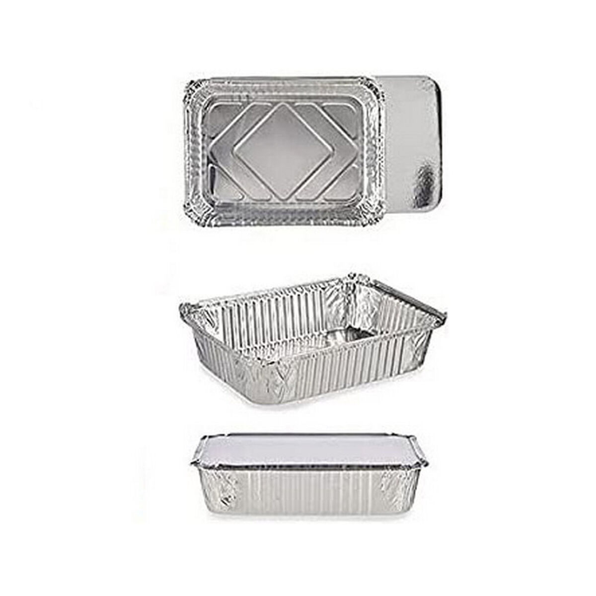 Uppsättning med Brickor Silvrig Aluminium (18,5 x 5,6 x 26 cm) - 5