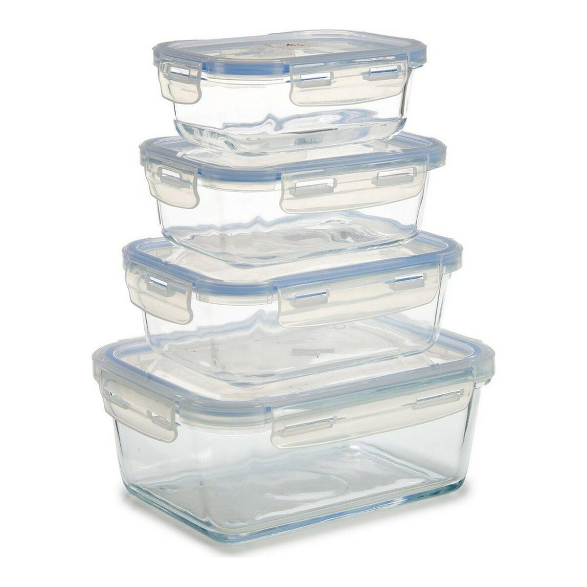 Lunchlådor, set Vivalto Glas (16 x 8,5 x 22 cm) (4 Delar) - 7