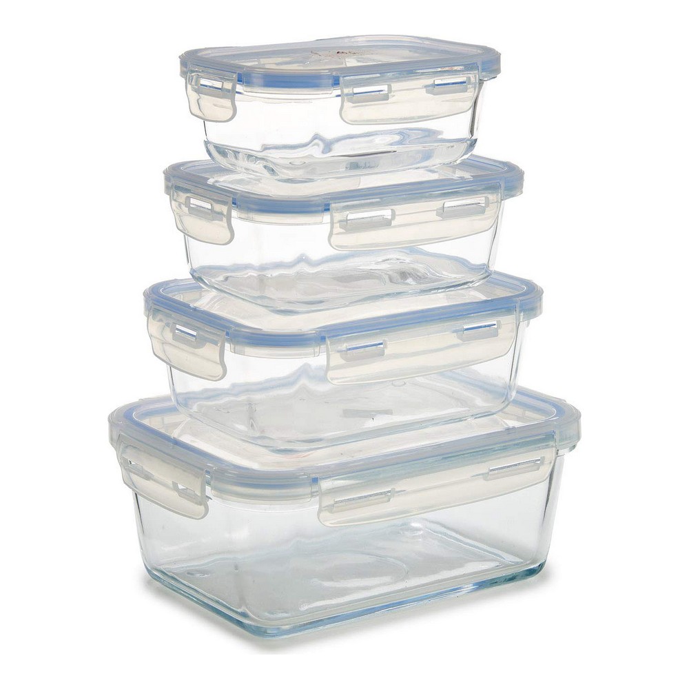 Lunchlådor, set Vivalto Glas (16 x 8,5 x 22 cm) (4 Delar) - 5