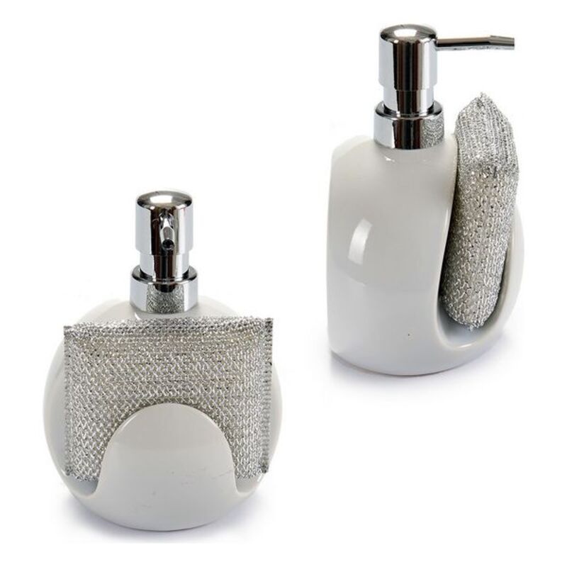 Disksvamphållare Tvåldispenser Vit Svart Silvrig Keramik Plast 400 ml 9,5 x 15,5 x 11,5 cm (400 ml), Färg: Svart - 3