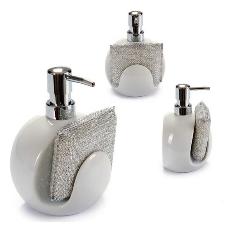 Disksvamphållare Tvåldispenser Vit Svart Silvrig Keramik Plast 400 ml 9,5 x 15,5 x 11,5 cm (400 ml), Färg: Svart - 2