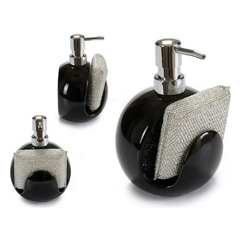 Disksvamphållare Tvåldispenser Vit Svart Silvrig Keramik Plast 400 ml 9,5 x 15,5 x 11,5 cm (400 ml), Färg: Vit - 7