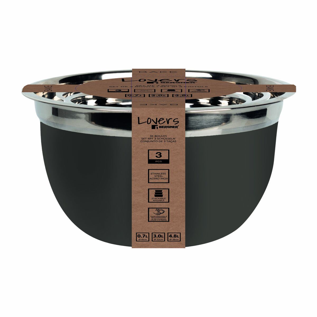 Skålset Bergner BAKE LOVERS Rostfritt stål - 2