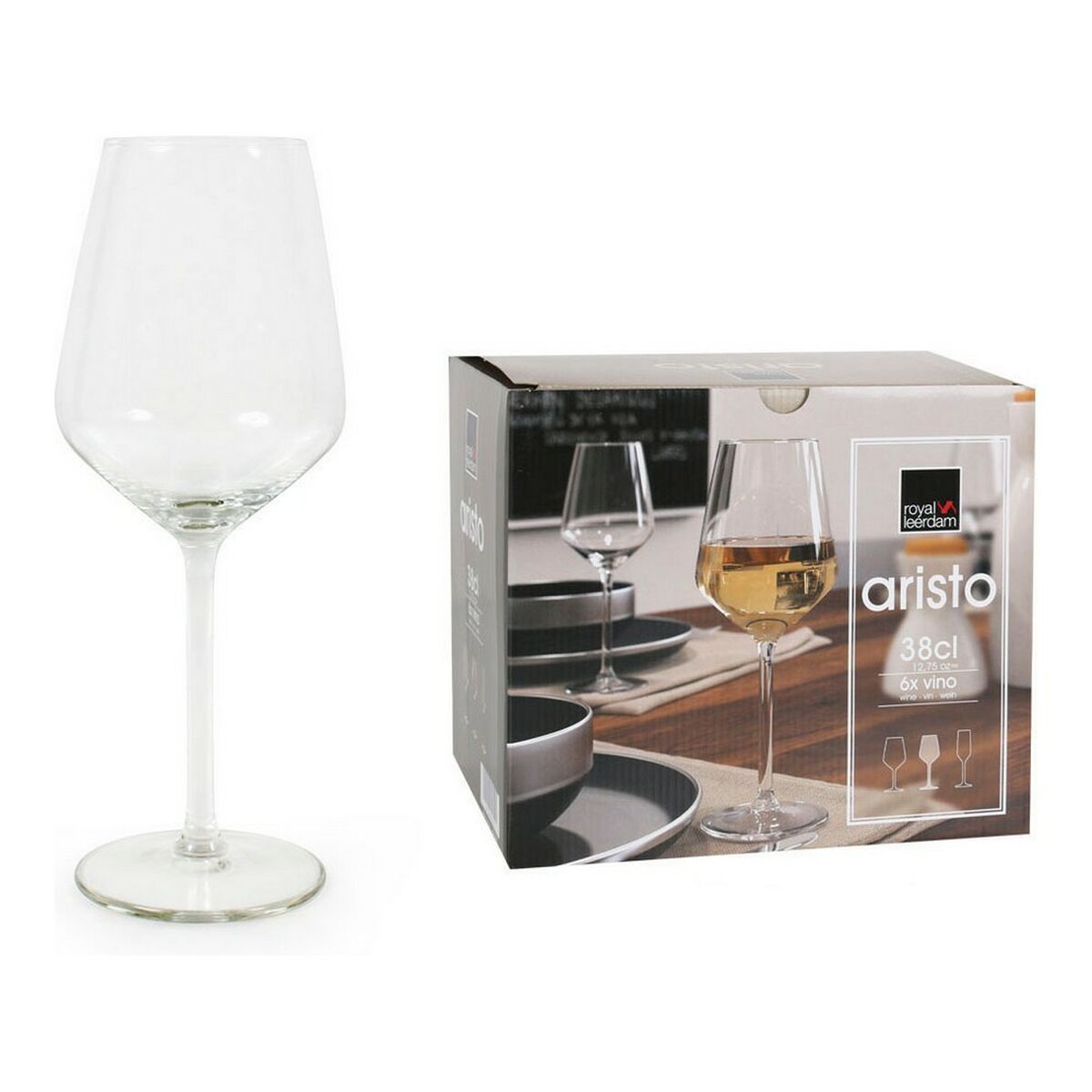 Glasset Royal Leerdam Aristo (38 cl) (6 uds) - 4