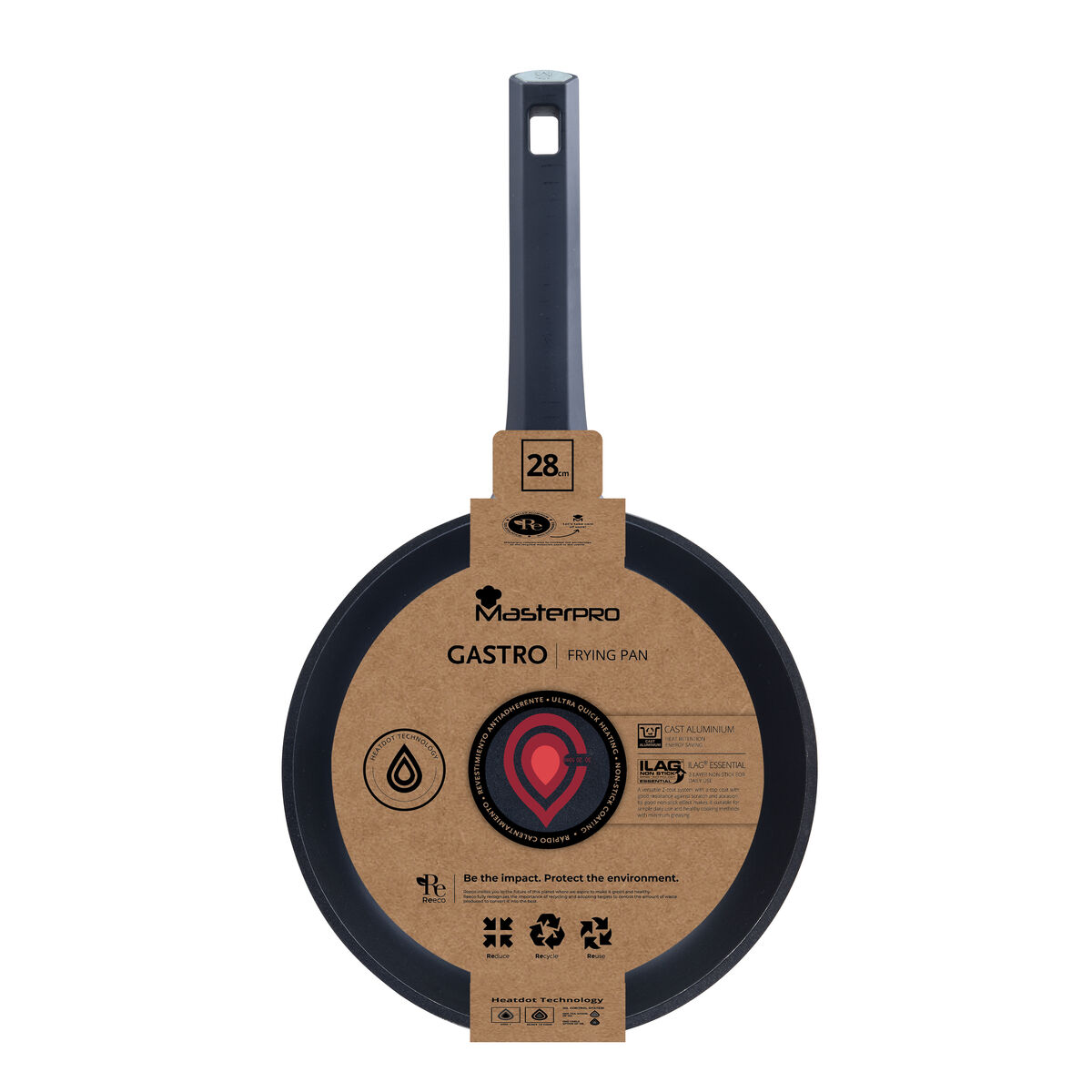 Stekpanna Masterpro GASTRO REECO MP Svart Aluminium Ø 28 cm