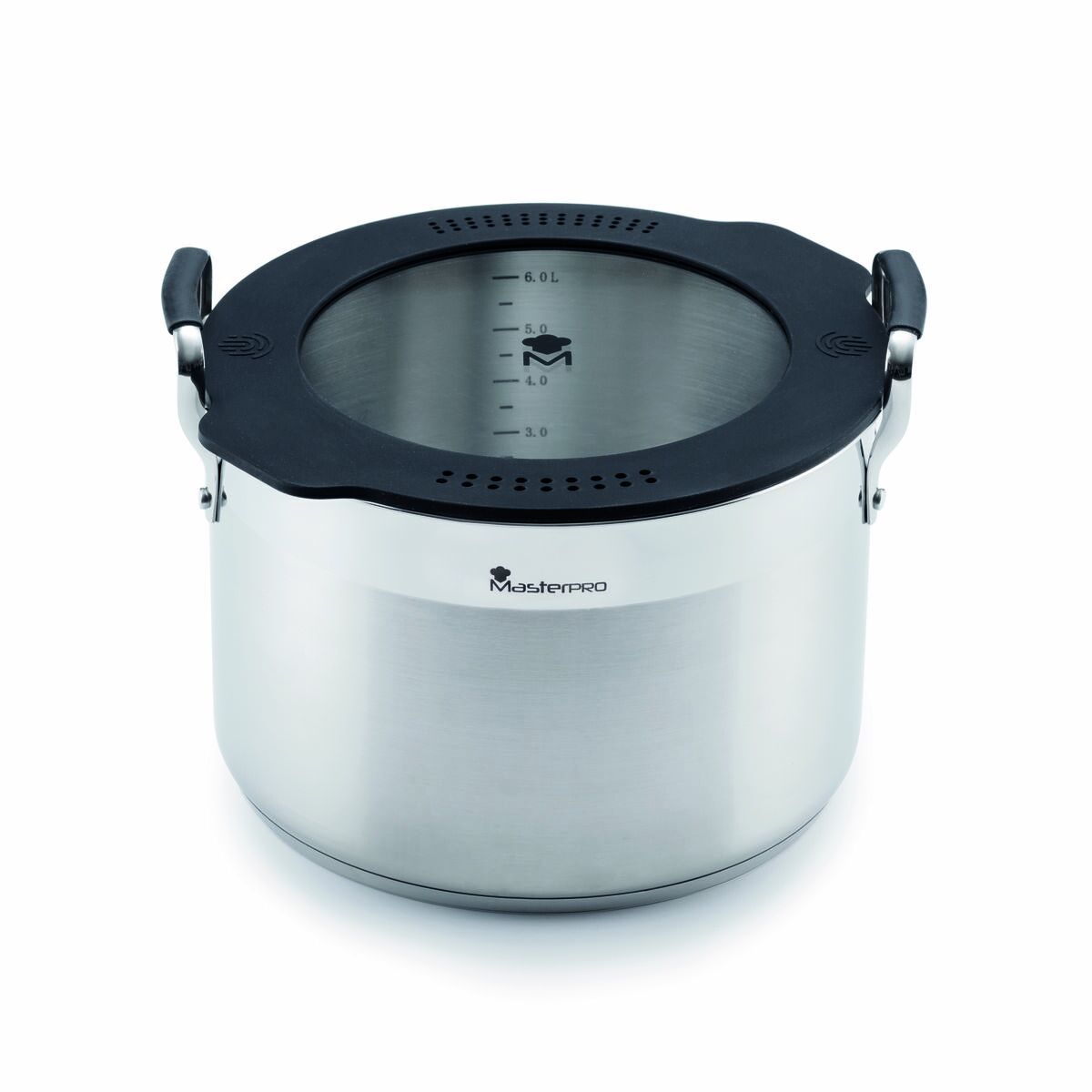 Kastrull Masterpro BGEU-3779 Ø 24 cm Svart Rostfritt stål Silikon