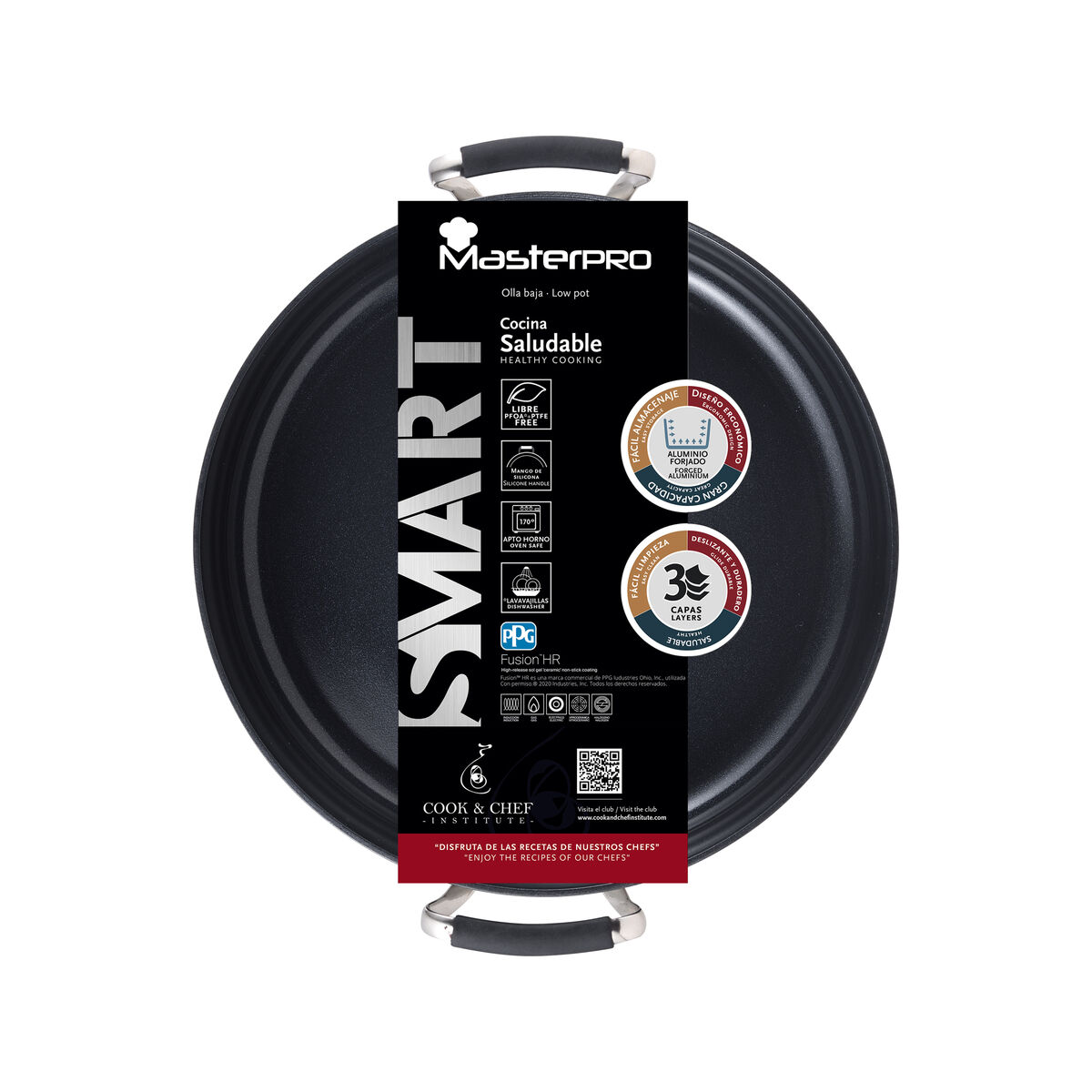 Kastrull Masterpro  SMART MP Ø 28 cm Svart/Silvrig Aluminium - 2