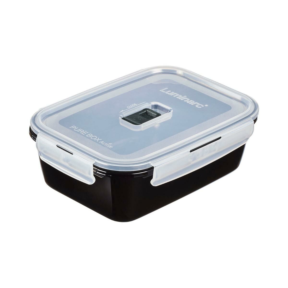 Hermetisk matlåda Luminarc Pure Box Svart 1,22 L Glas (6 antal) - 2
