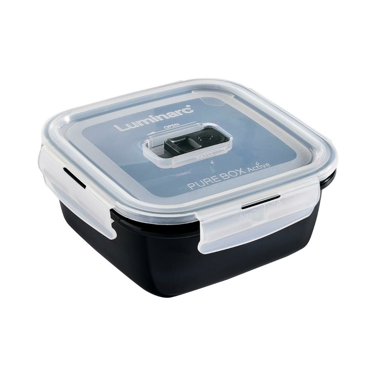 Hermetisk matlåda Luminarc Pure Box 760 ml Svart Glas (6 antal) - 2