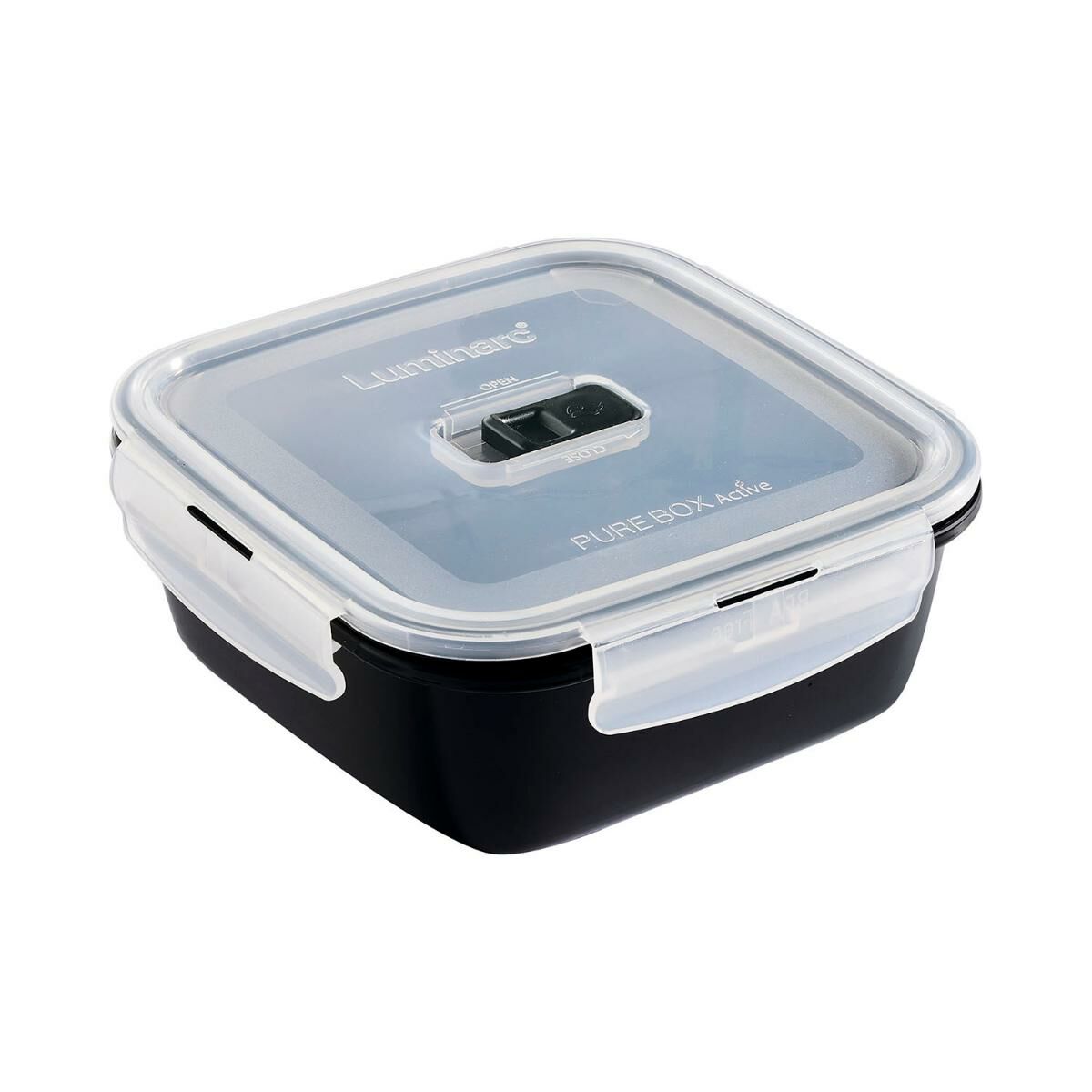 Hermetisk matlåda Luminarc Pure Box Svart 1,22 L Glas (6 antal) - 2
